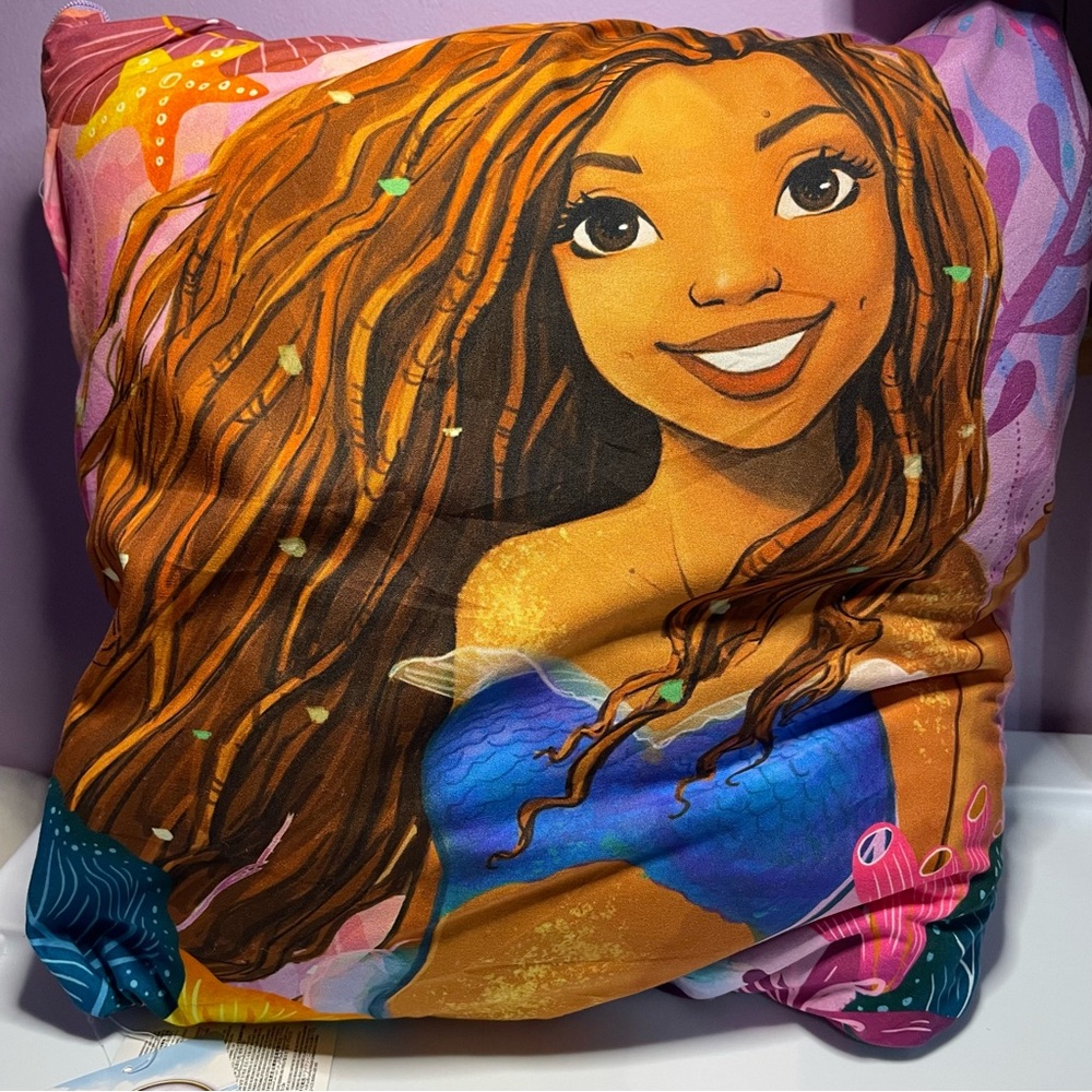 The little mermaid pillow and blanket